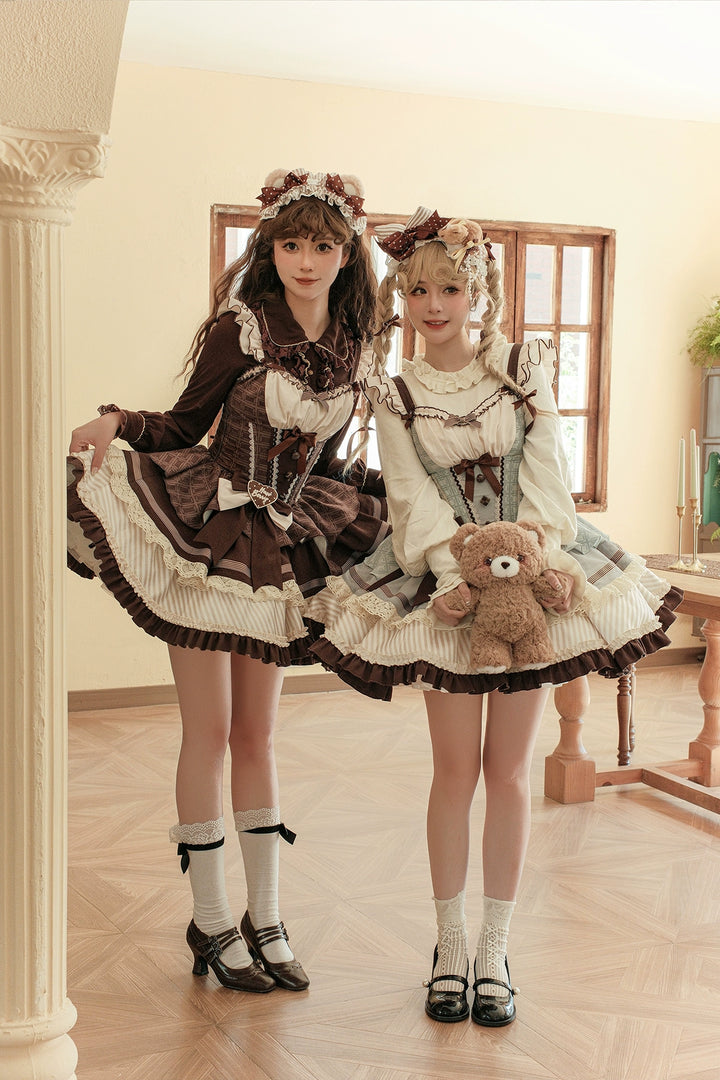 Hawthorn Berries~Thin Choco~Sweet Lolita Petite JSK Dress Puffy Mini SKirt KC