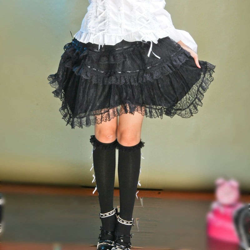 (BFM)G.L.P~Rococo Lolita Skirt Irregular Lace Skirt   