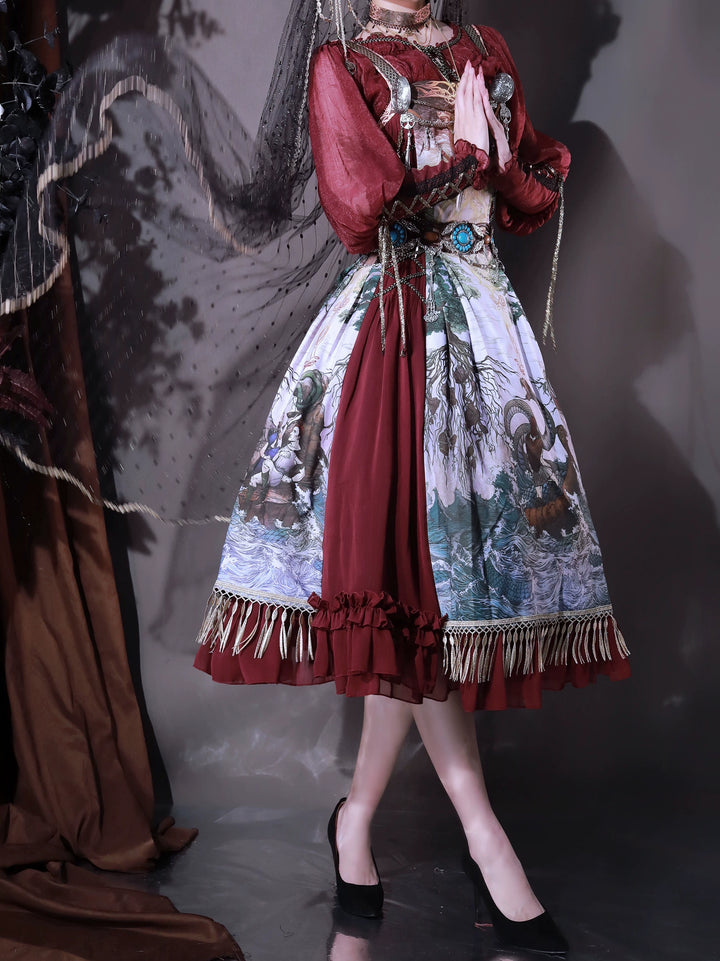 (BFM)FunCcino~Ragnarok~Nordic Style Loki Lolita JSK SK Dress 33160:406586