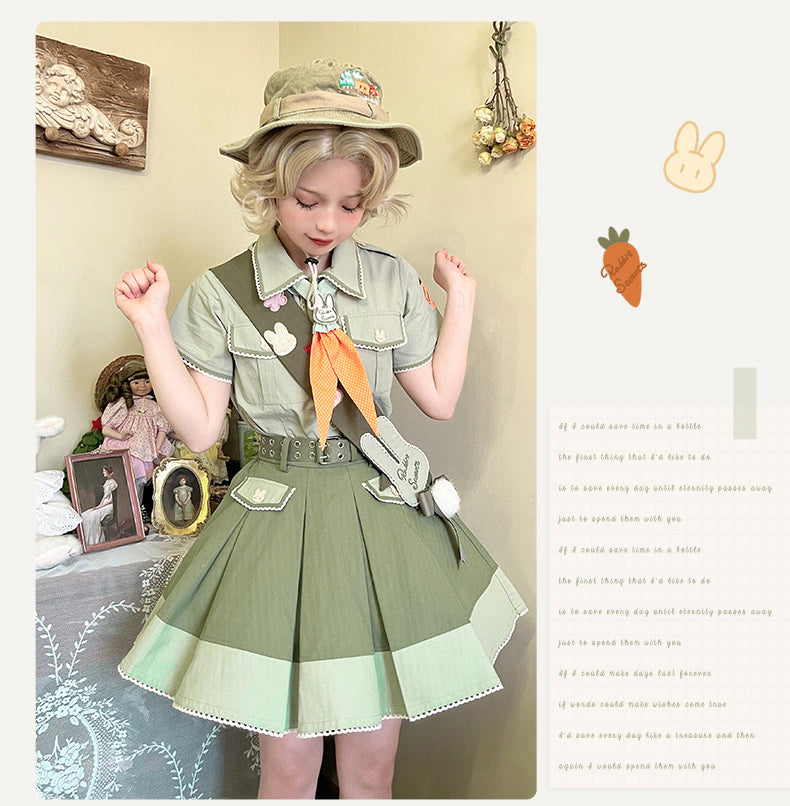 Piggy Bun - Bunny Trip - Ouji Lolita Cute Green Accessories
