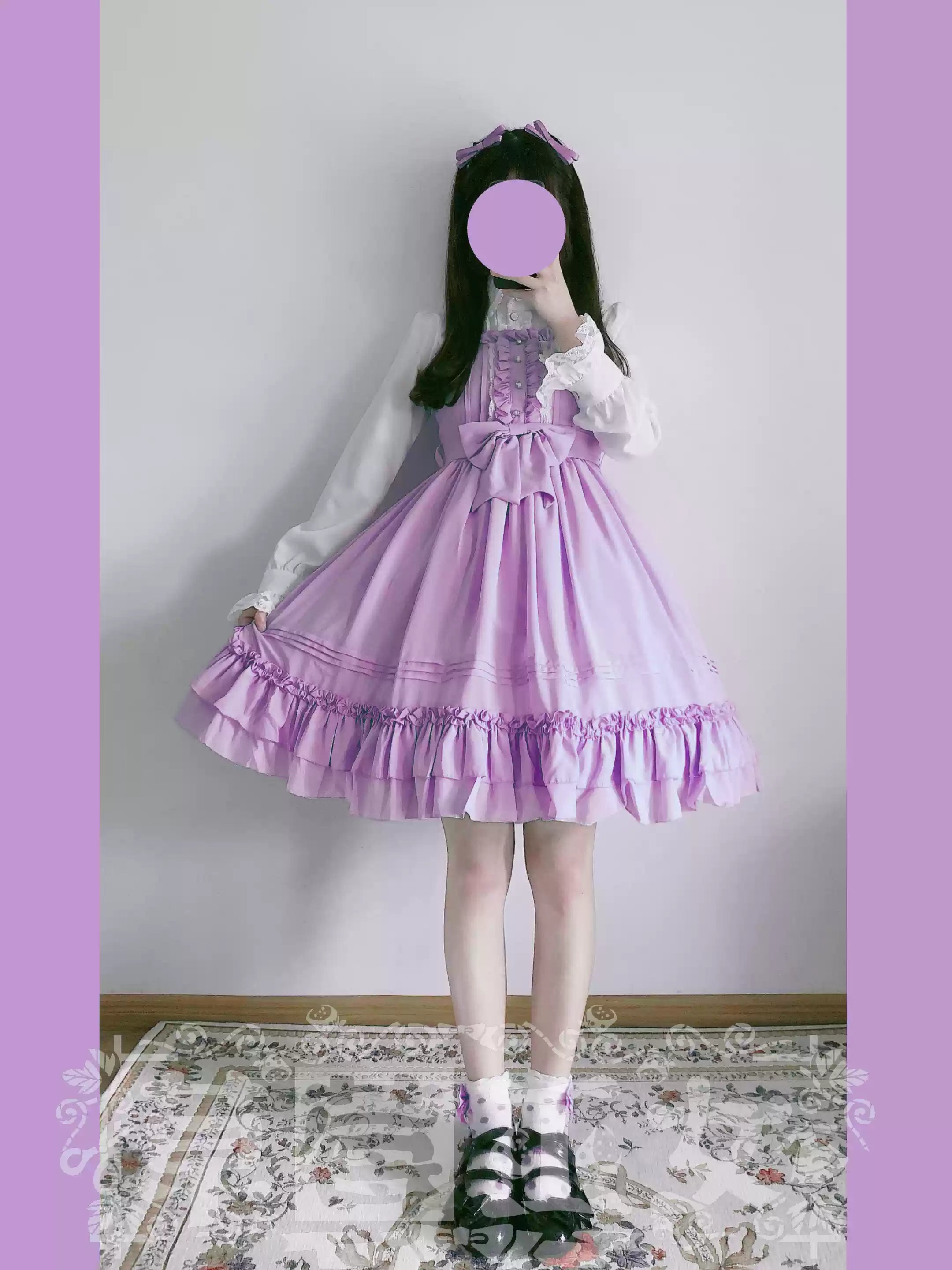 Strawberry Witch - Sweet Lolita JSK Multicolored Lolita Dress Soft purple S