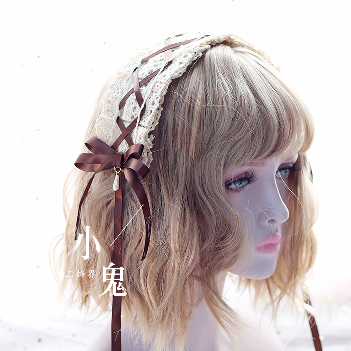 Xiaogui - Japanese Style Sweet Lolita Lace Headband Multicolors 33530:428506