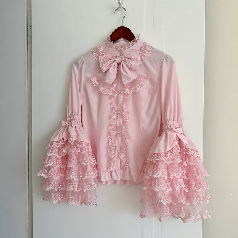 Hanguliang~Love and Heart Palpitations~Wedding Lolita JSK Bridal Lolita Dress S Pink blouse 