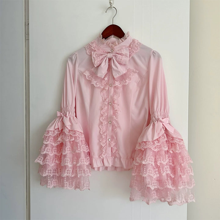 Hanguliang~Love and Heart Palpitations~Wedding Lolita JSK Bridal Lolita Dress S Pink blouse