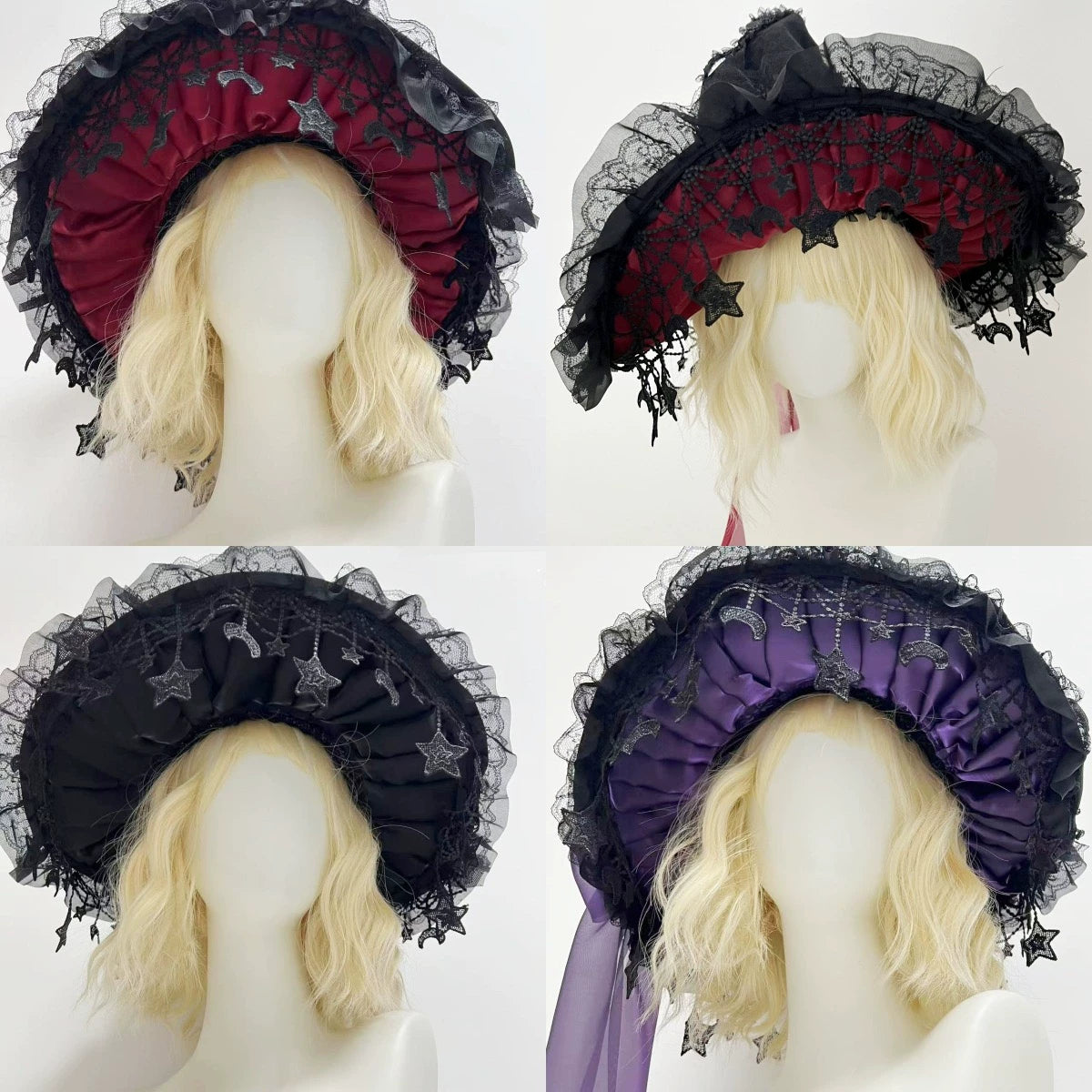 Gothic Lolita Witch Hat, Detachable Bow