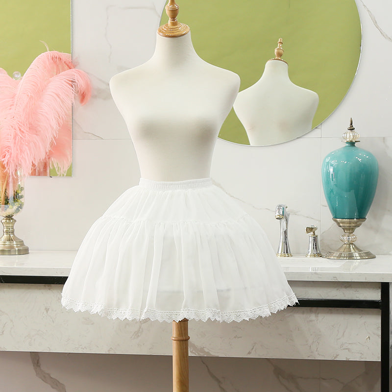 Manyiluo - Ultra Puffy Fishbone Adjustable Petticoat | 18.5" (47 cm) White