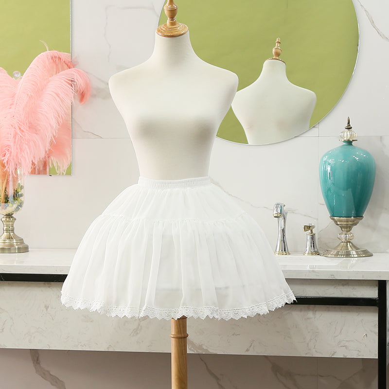 Manyiluo~Elegant Lolita Adjustable All-match Petticoat white  