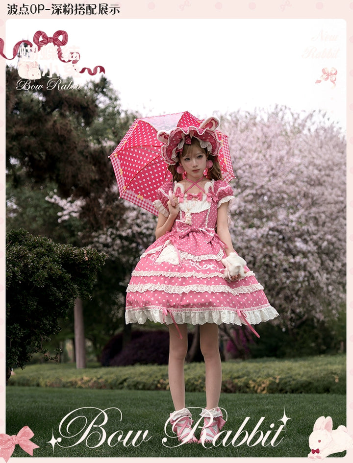 Mademoiselle Pearl~Bow Rabbit~IP Collab Sweet Lolita OP in Multiple Styles