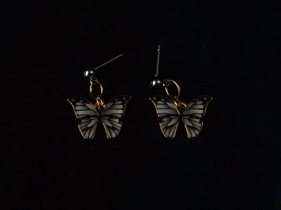 Strange Sugar~Gothic Lolita Butterfly Shaped Earrings Multicolors gray  