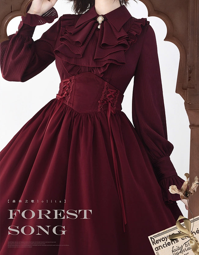 Forest Song~Astris~Classic Lolita SK Double-sided Wearing Fishbone Skirt