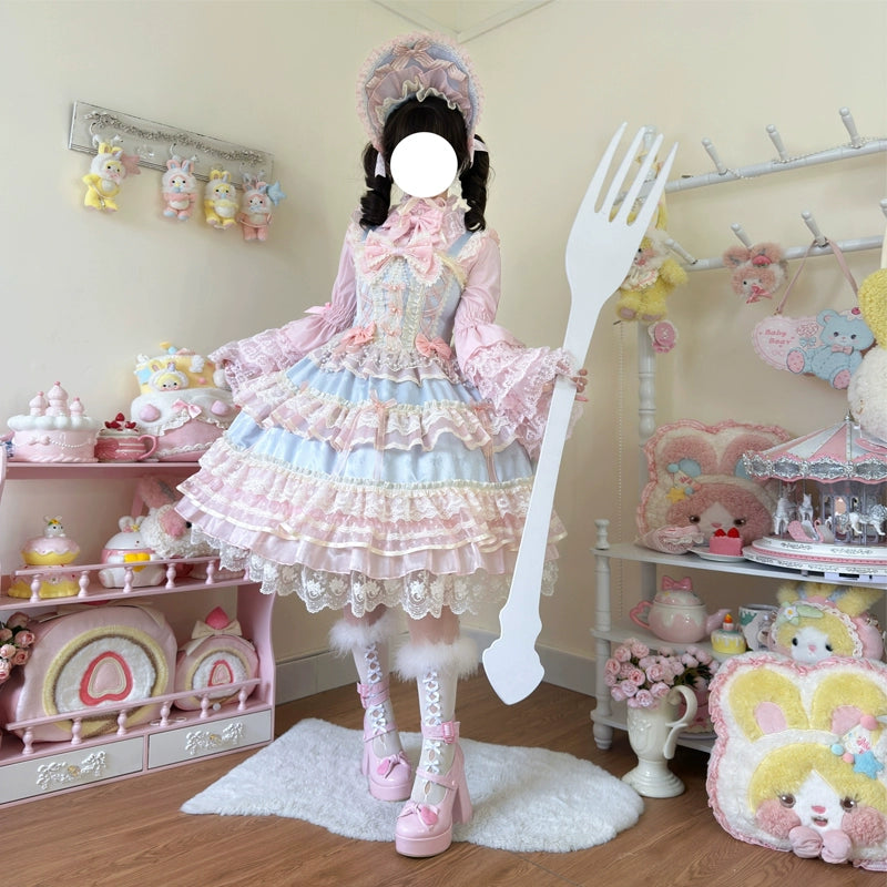 Hanguliang~Star Love Song~Wedding Sweet Lolita JSK Suit Doll-like Dress