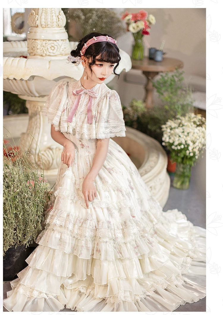 With PUJI~Nanke~Classic Lolita OP Dress Outfit with Edwardian Collar 41366:692978