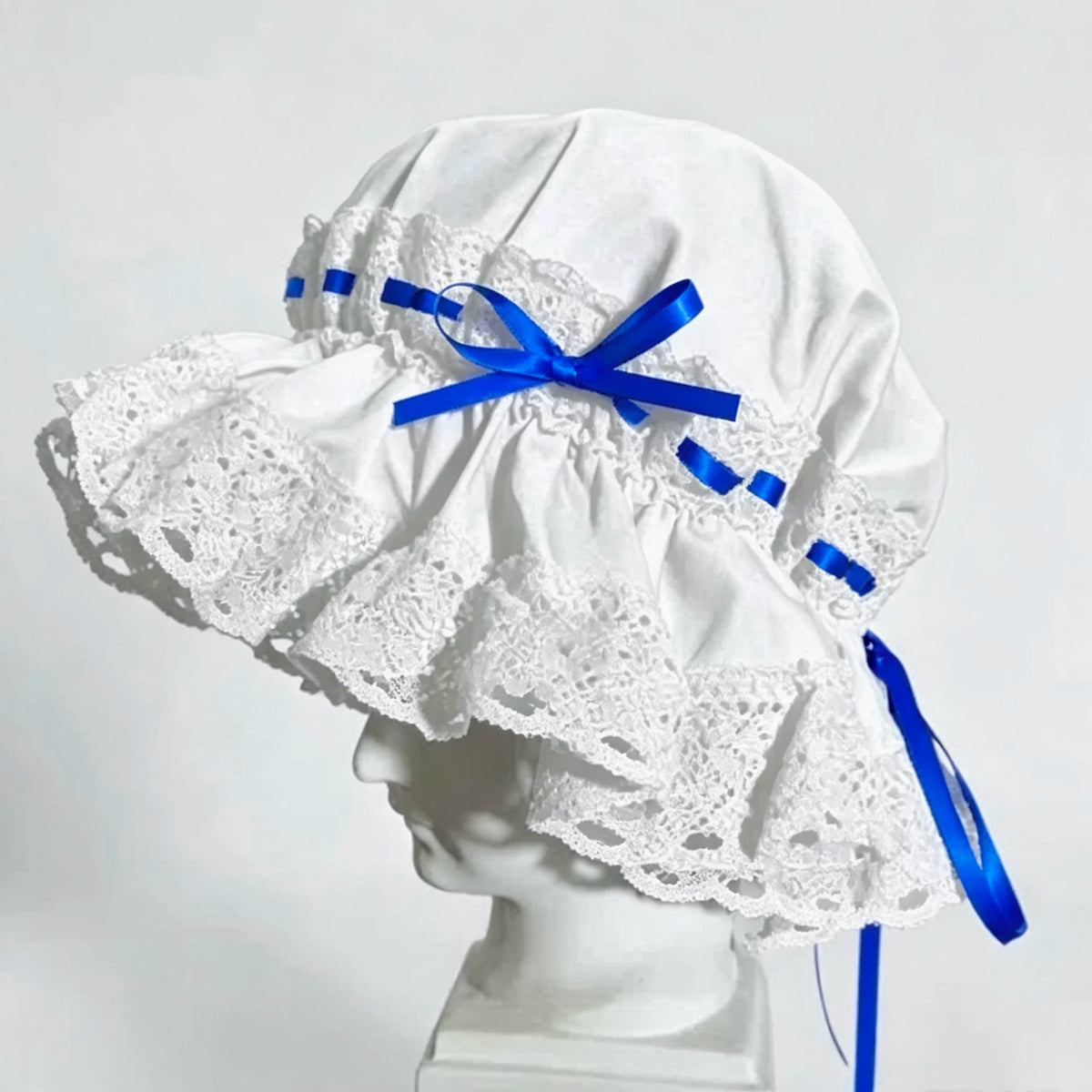 Old School Lolita Bonnet, Lace Ruffles 46085:874266
