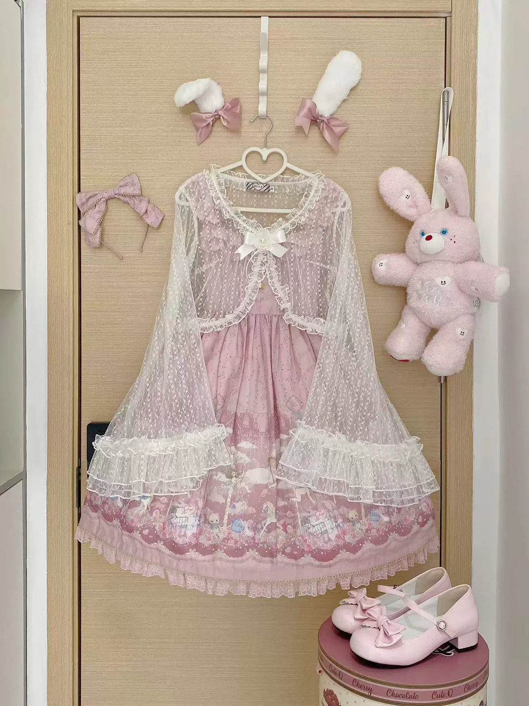 Magic Tea Party~Flower~Classic Lolita Tulle Cardigan with Princess-Sleeves White tulle cardigan only M
