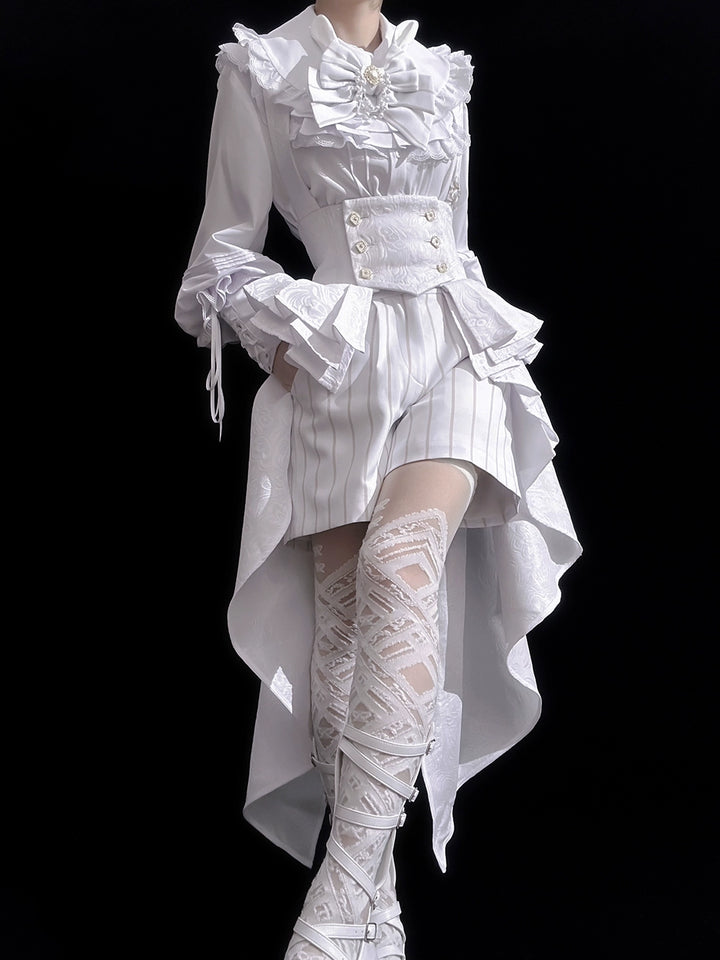 Princess Chronicles~Rabbit Theater White Moonlight~Ouji Lolita Shorts Set Corset and Rabbit Hat Accessory   