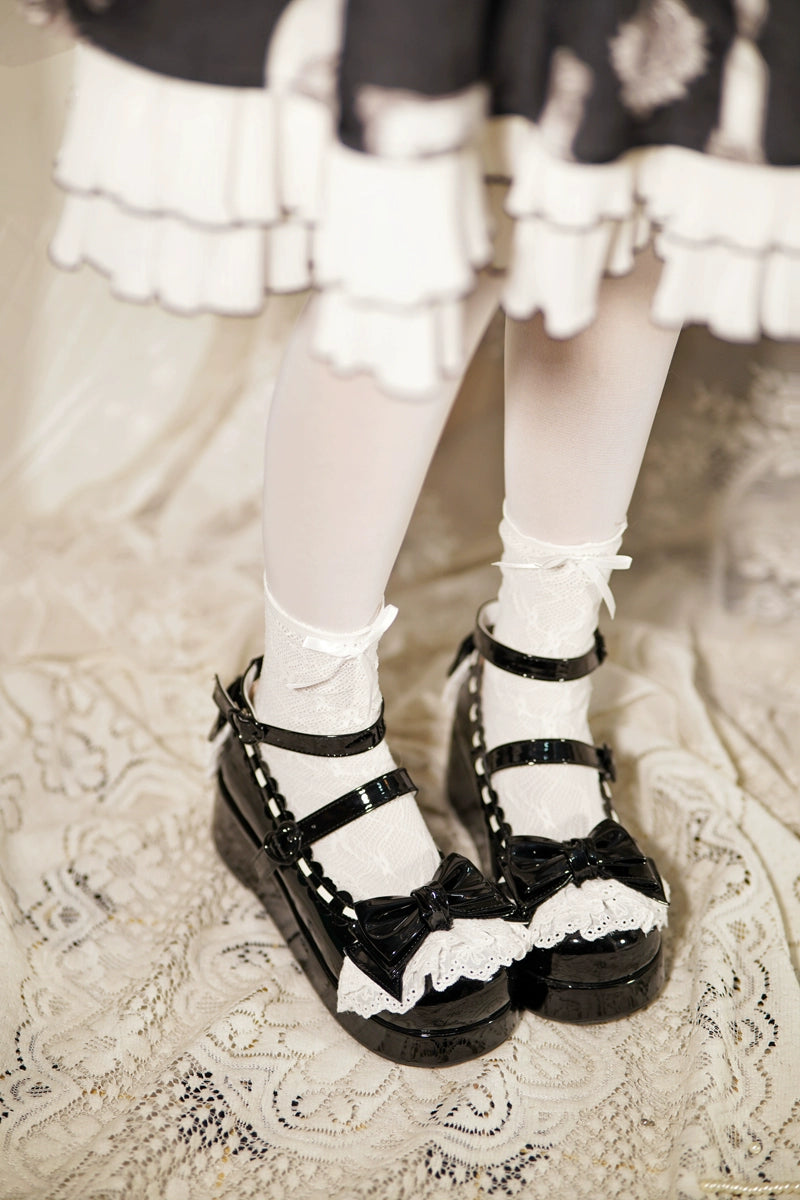 Jiujiu Lolita - Milky Puff - Sweet Lolita Heels Shoes, Round Toe With Petite Wedge 43858:787907