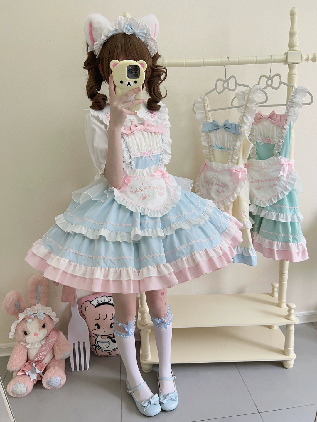 Sugar Girl~Cat Ear Tale~Sweet Lolita Jumper Dress Suspender Dress   