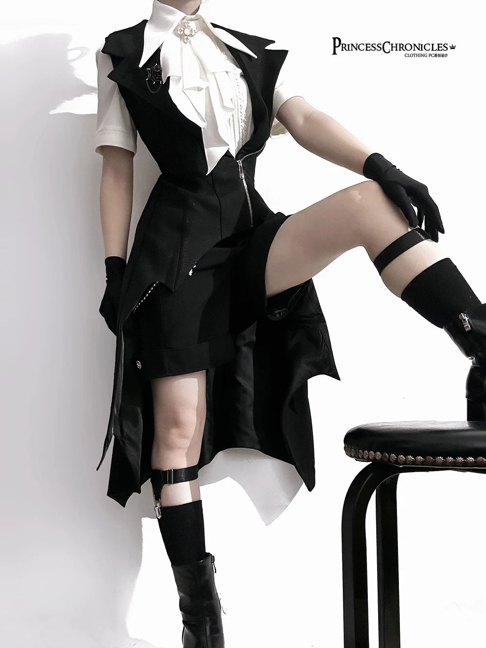 The Dawn of Arrival - Ouji Lolita Fitted Blouse with Detachable Jabot 45657:857040