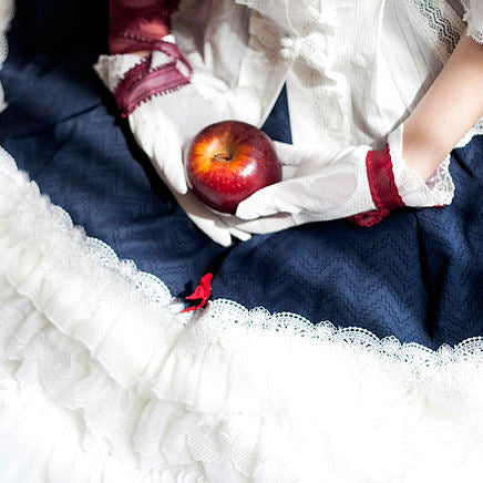JS Lolita~Snow White in Forest Mist~Elegant Lolita Lace Split Type OP Set S skirt 