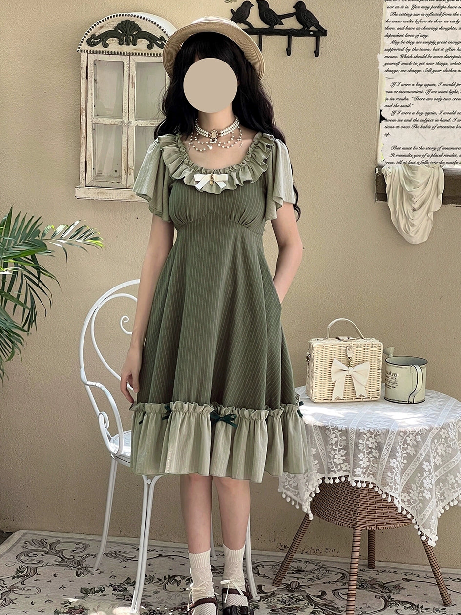 EESSILY~Cotton Plus Size Lolita OP Dress With Pockets & Detachable Bra Pads 43277:773516
