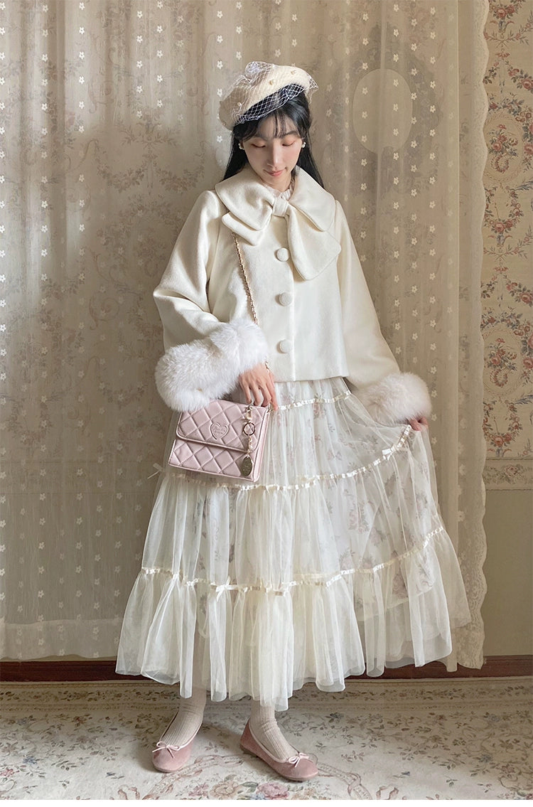 Beleganty~Annie~Retro Lolita Short Coat Woolen Bell Sleeve Outwear   