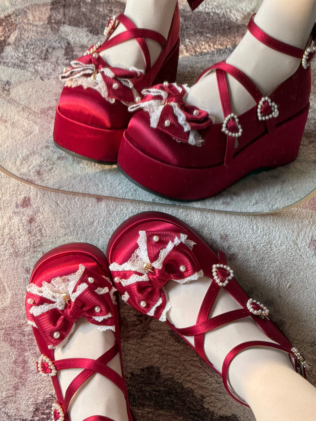 Pure Tea For Dream~Dream Cream~Sweet Lolita Platform Shoes with Stable Thick Sole