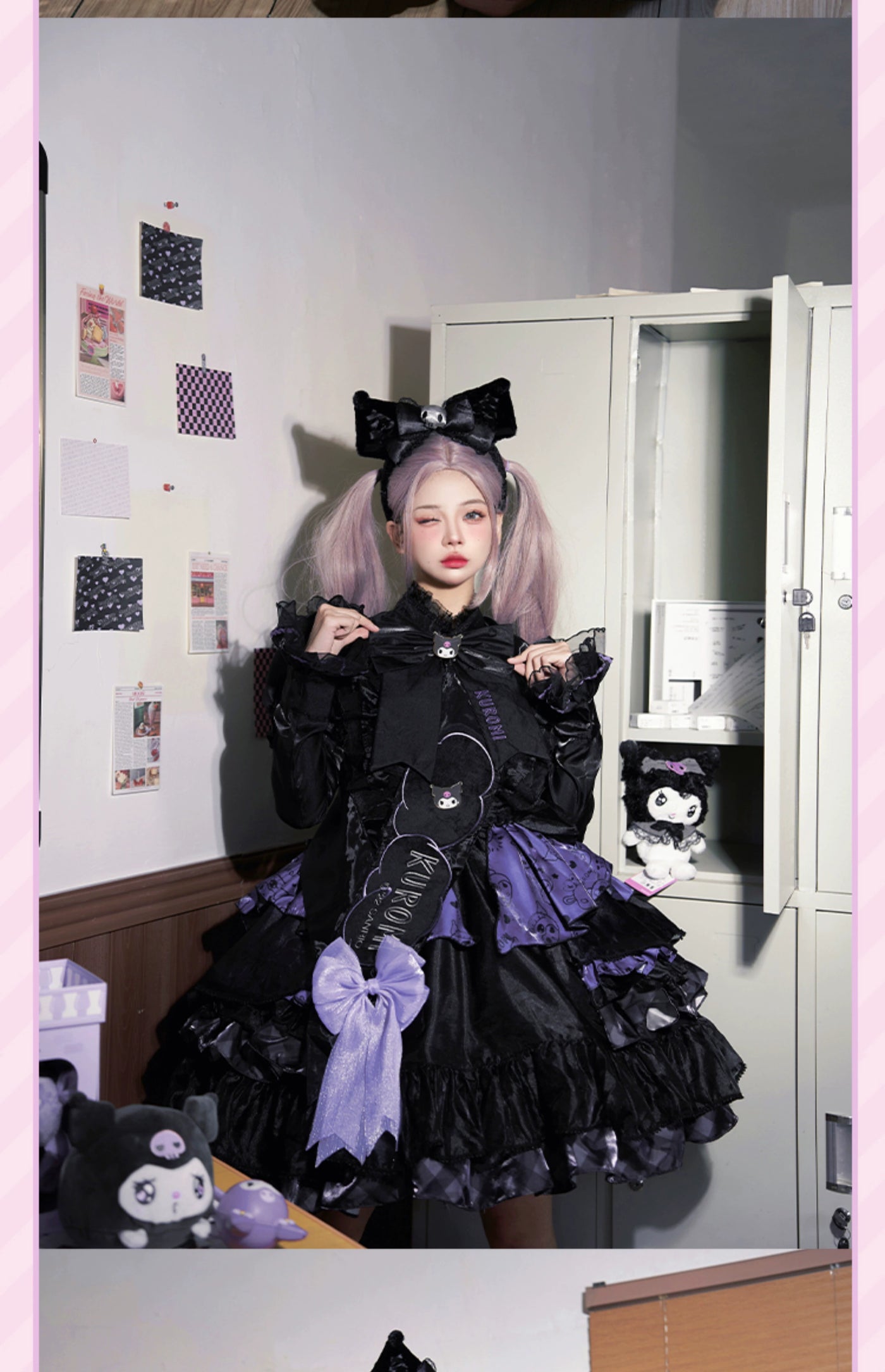 (BFM)Confession Balloon~Birthday Party~Kawaii Lolita Dress Cat and Dog Print Tiered Dress   