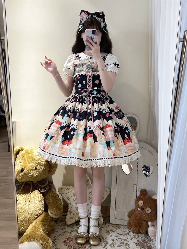 Dark Star Island~Honey Bunny Cake~Sweet Lolita JSK/OP/Strap SK/Shirt   