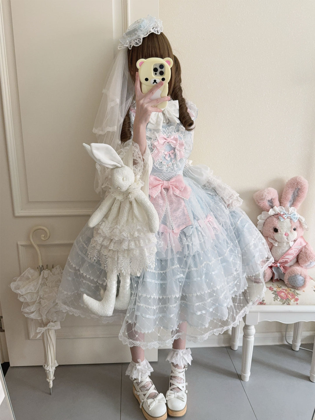 Hanguliang~Spring Awakening~Sweet Lolita JSK and Princess-Sleeved Shirt with Lace Detail