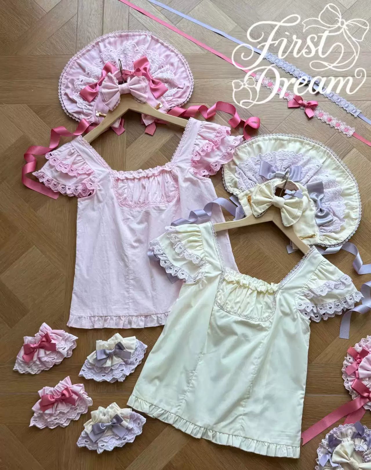 Eternal Girlhood - Six-Panel Old School Lolita Striped JSK & OP, Bow Accents (L M S XL) 45811:863029