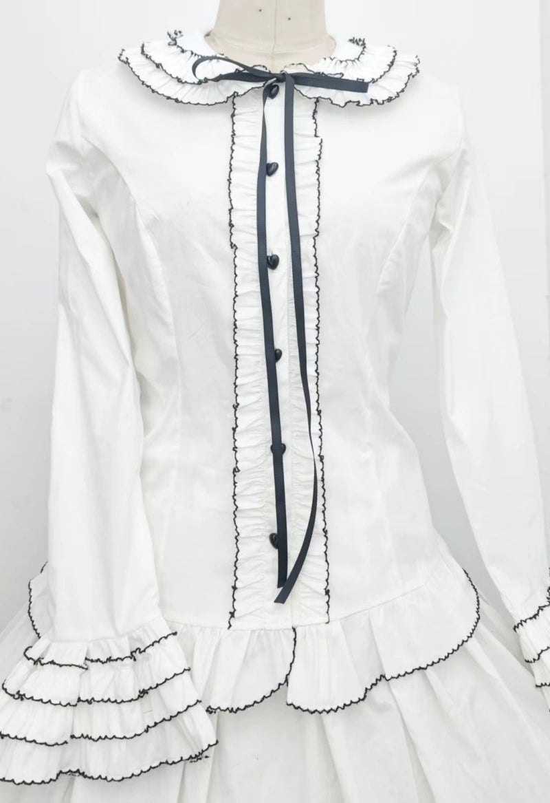 Sweet Angel - Cotton Sweet Lolita Shirt, Flared Cuffs (L M S) 44104:795676