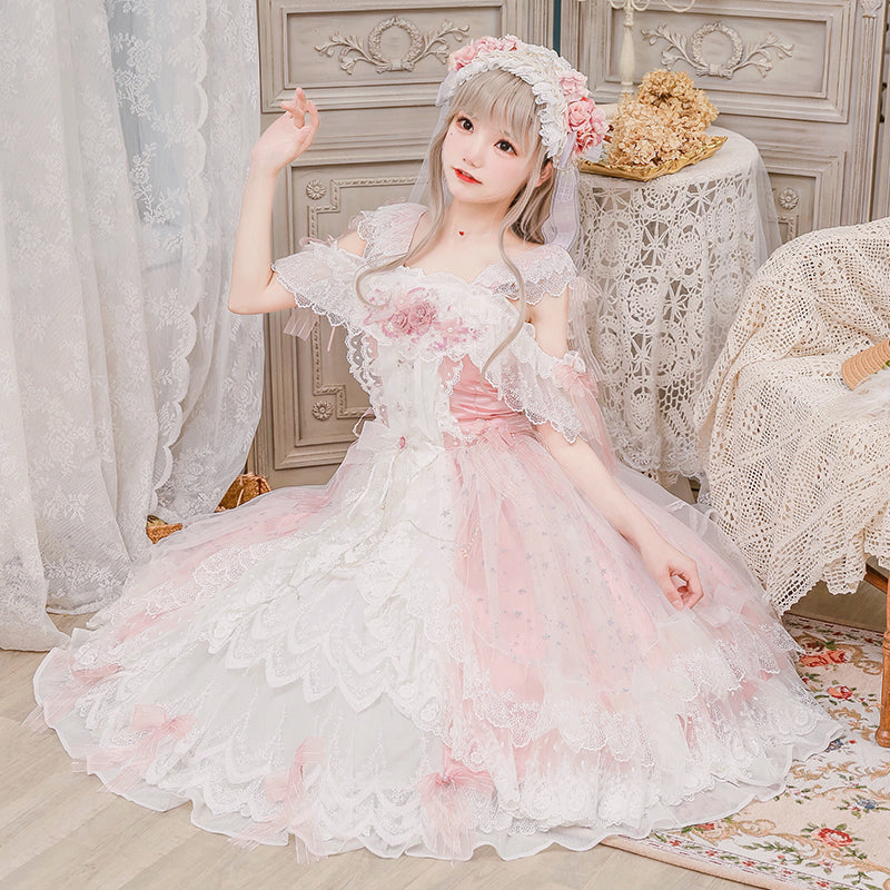 Cat Fairy~Glaze Illusion~Magnificent Wedding  Lolita Tea Party Dress   
