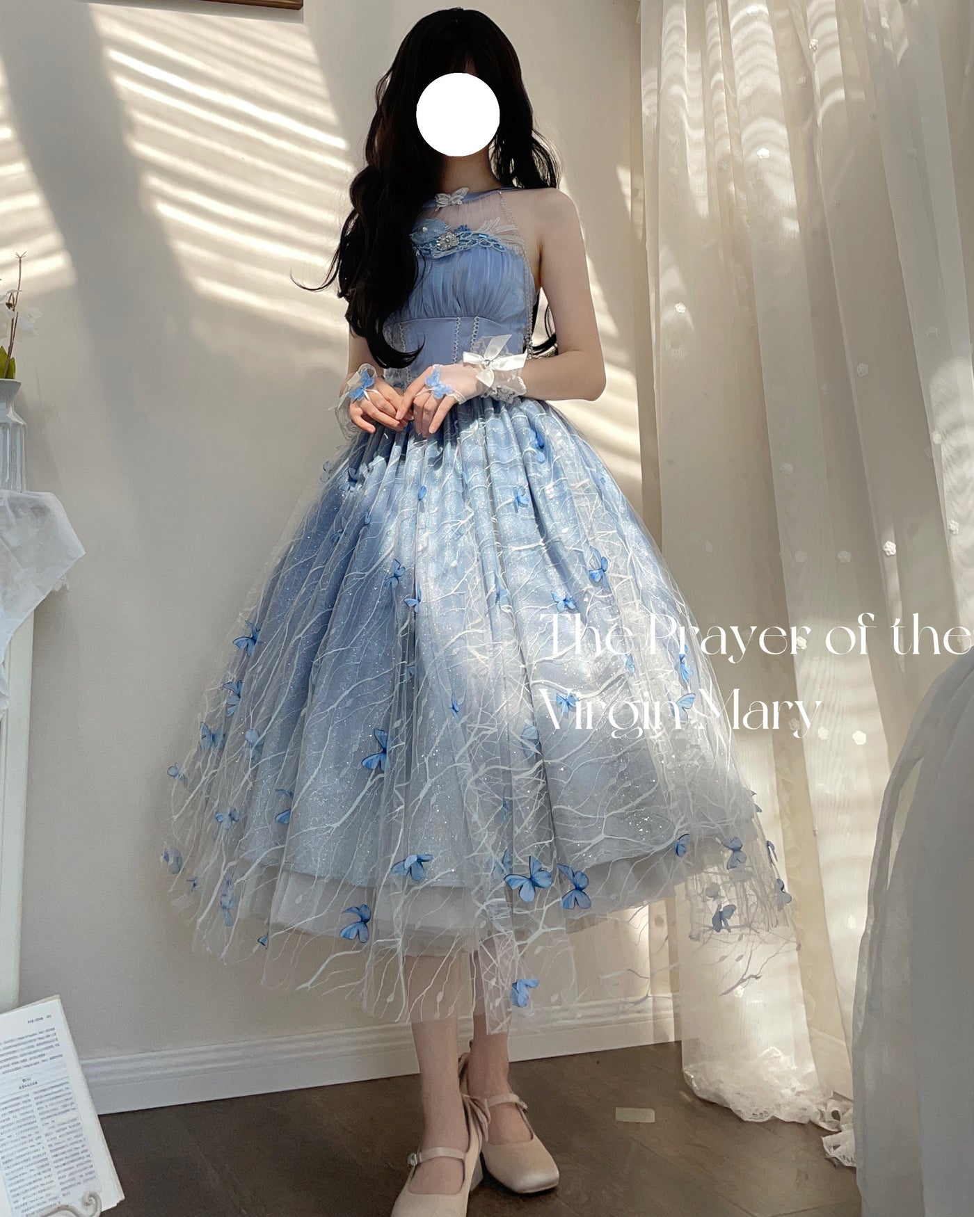 Night Dream~Butterfly Dreamland~Elegant Lolita Gorgeous Blue Butterfly JSK   