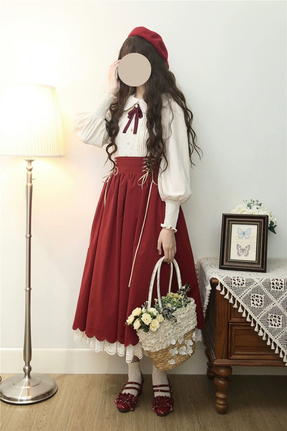 EESSILY - Countess's Autumn Travel - Vintage Lolita Shirt and Skirt 44247:800626