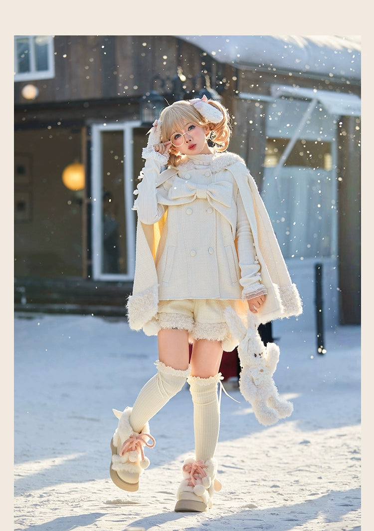 Tan Tuan~Rabbit & Bear~Winter Kawaii Lolita Cape and Shorts