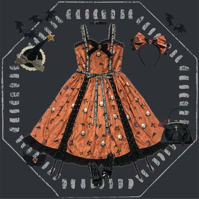 Miss Point~Gothic Lolita Clown and Bat Wings Print JSK Customized   