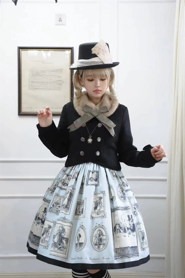 LeMiroir~Winter Solstice Coat~Sweet Lolita Woolen Coat Embroidery Skirt Short Outwear 40360:657174