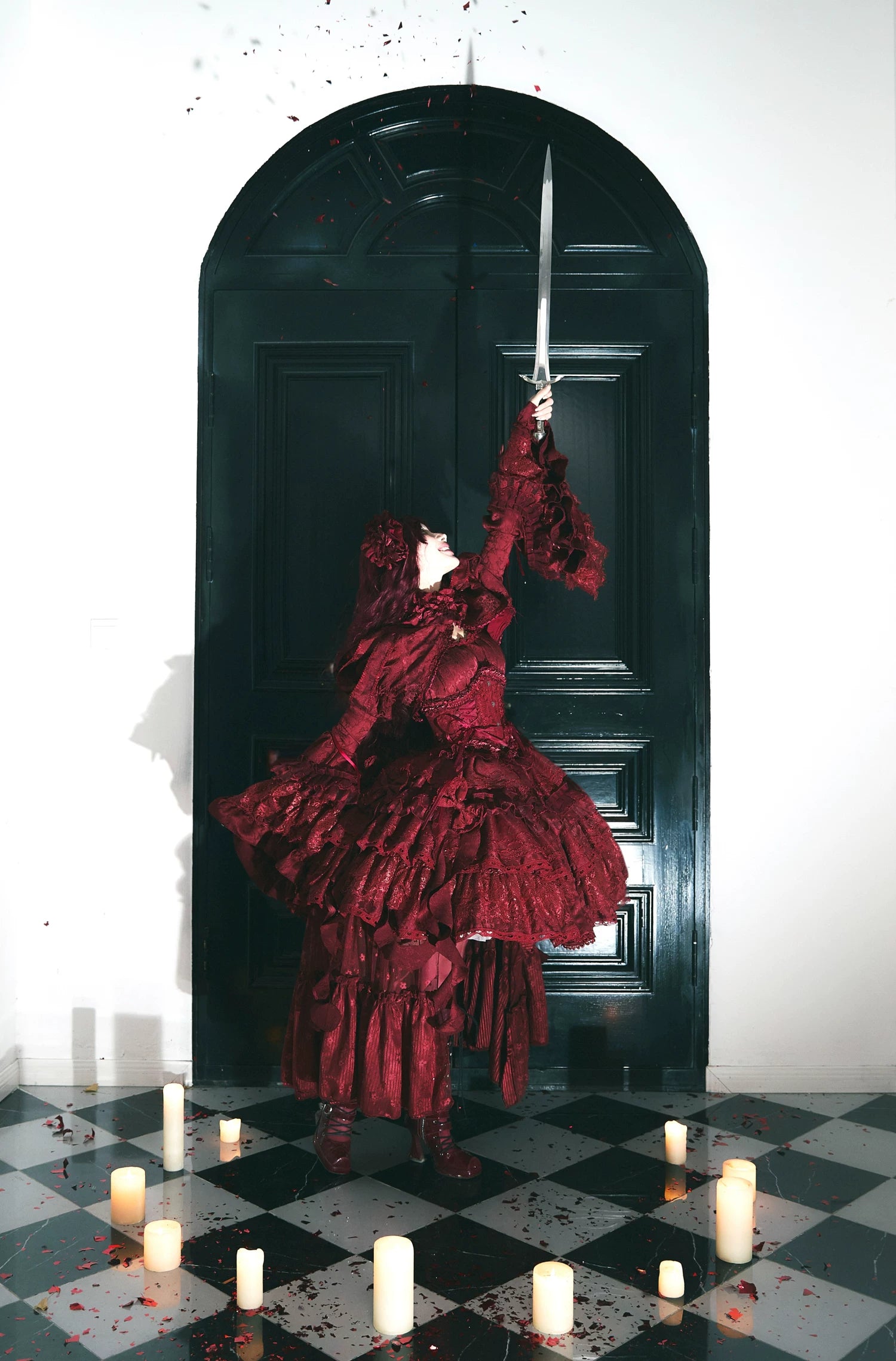 Caliburn - Gothic Lolita JSK Dress, Bolero Set with Detachable Sleeves