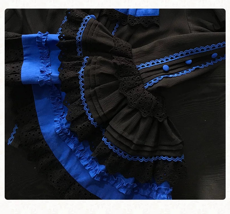 Nightmare - Gothic Lolita Ruffled Blouse and Tiered Skirt Set 45439:852777