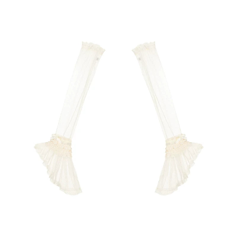 White Mist Promise - Classic Lolita Corset OP Set, Edwardian Collar & Tiered Hem 45173:838287