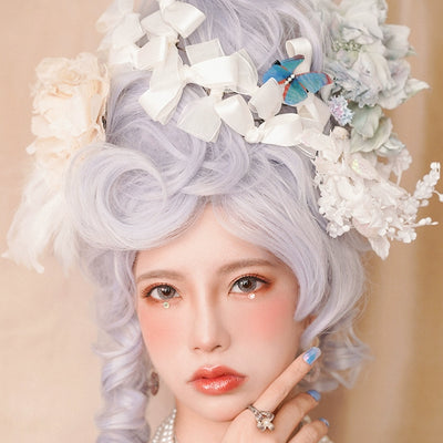 (BFM)Vanyar~Luxury French Lolita Wig Rococo High-Volume Wig Rococo blue (No Bangs) Free size 