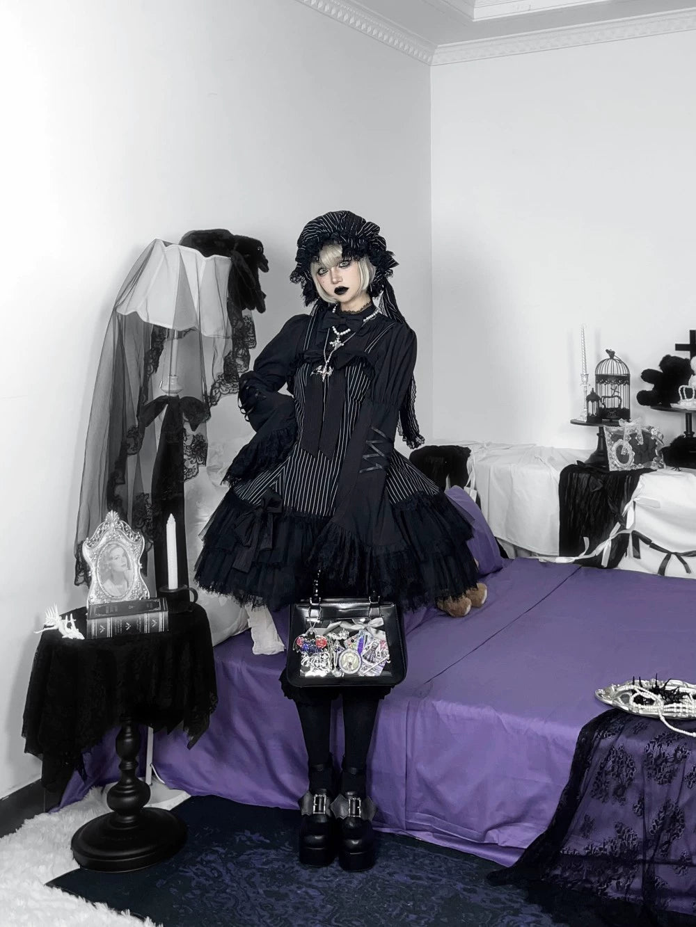 Frozen in time~Bunny Fantasy~Gothic Lolita JSK Dress Princess Sleeve Shirt