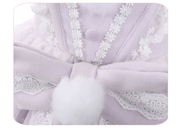 To Alice~Snow Moon Castle~Sweet Lolita Jumper Dress Set Christmas Plush Cape   