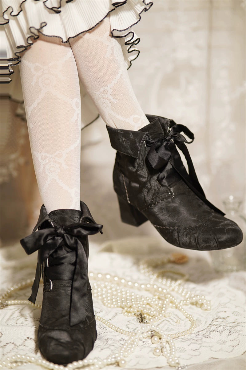 MR.Qiutian - Lady Incognita - Retro Lolita Ankle Boots, Size Zipper 44240:800737