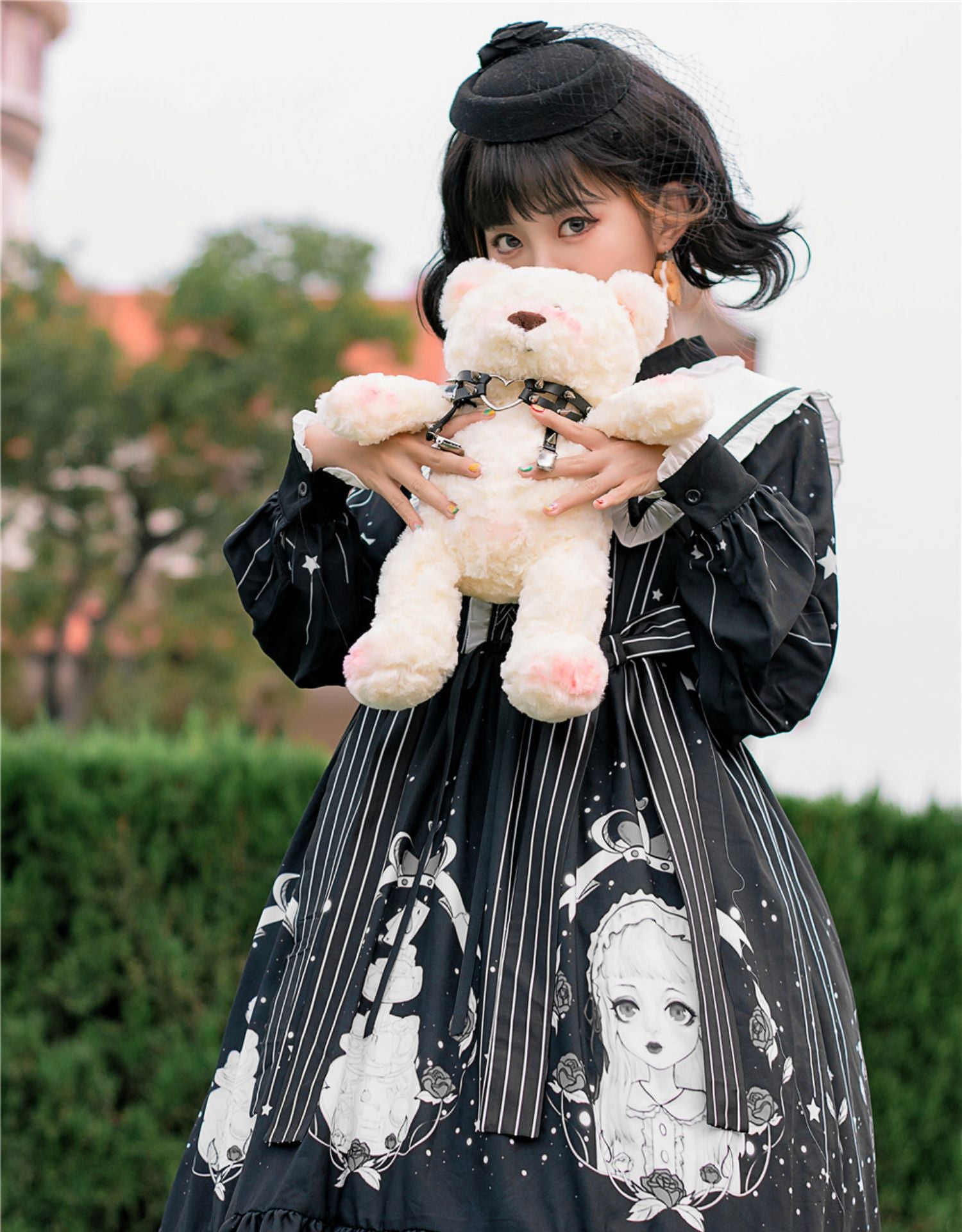 Niu Niu~Plus Size Lolita OP Dress Black Long Sleeve 13904:187126