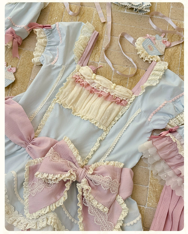 Mademoiselle Pearl~Cup Cake~Sweet Lolita OP Dress Kawaii Lolita JSK SK   