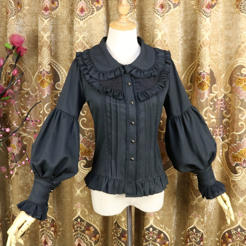 Princess Tailor Lolita~Classic Lolita Peter Pan Collar Blouse S black