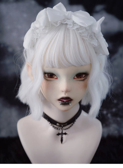 Strange Sugar~Gothic Lolita Hairband White Lace Headdress white  
