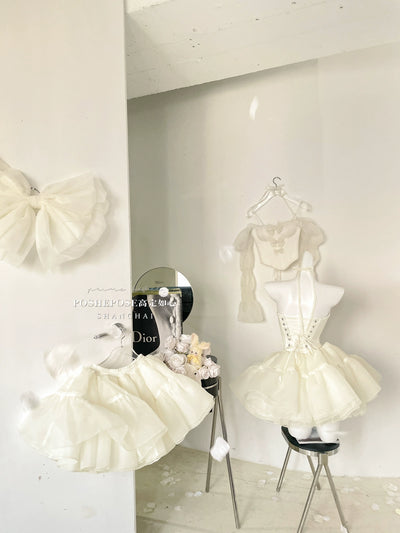 POSHEPOSE~Gorgeous Lolita OP Dress High-end Bow Princess Dress   