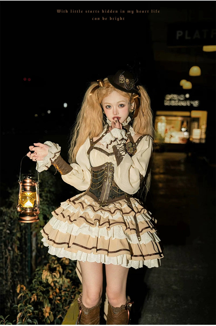 Sakurahime~Time Sand Rear~Punk Lolita OP Cute Daily Lolita Dress   